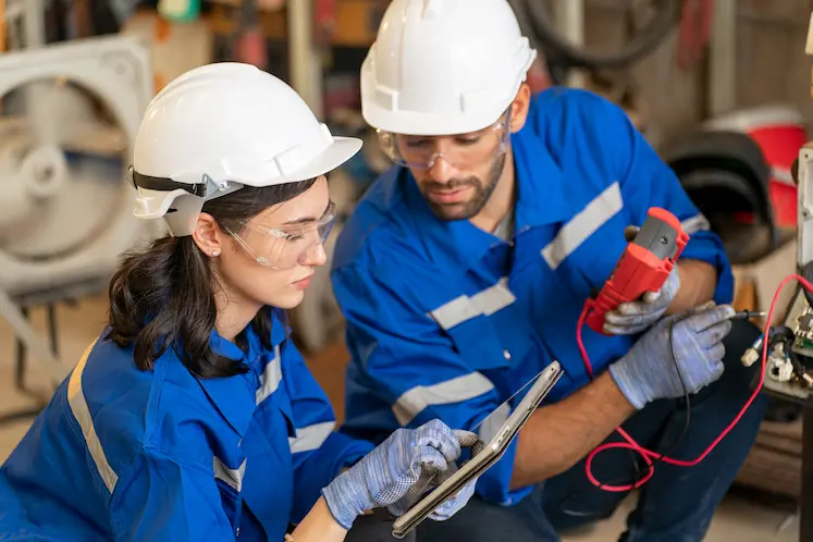 Elettricista professionista al lavoro su un quadro elettrico residenziale