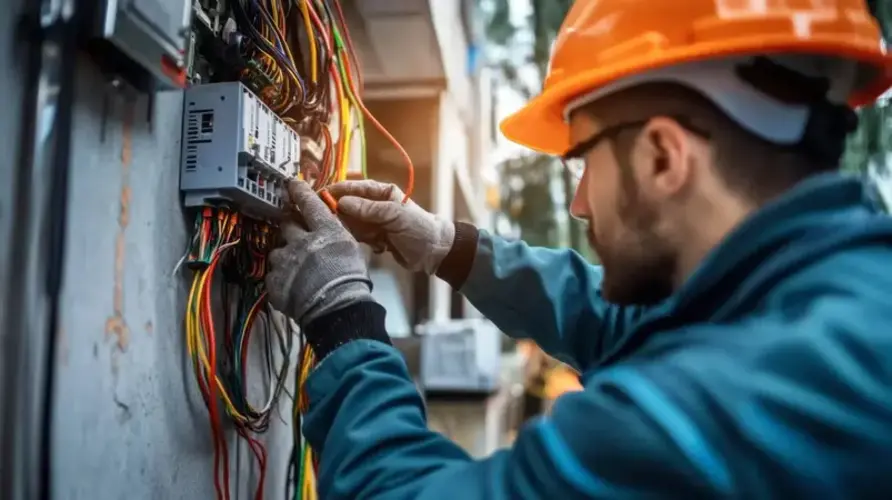 Componenti elettrici e strumenti di misura utilizzati da un tecnico